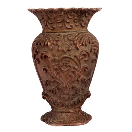 Decorative Brass Garden Planter With Embossed Vines Leaves Design