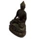 Brass Meditating Buddha Sitting On Lotus Base In Black Finish