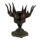 Black Brass Ganpati Carved Lotus Flower Rotating Candle Holder