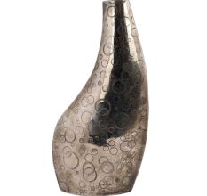 Brass Polka Dot Engraved Asymmetrical Vase