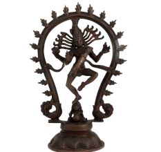 Brass Natraja in Ring of Fire Statue Of God Shiva Idol