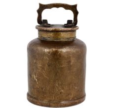 Brass Jar Storage Canister With Swing Handle On Lid