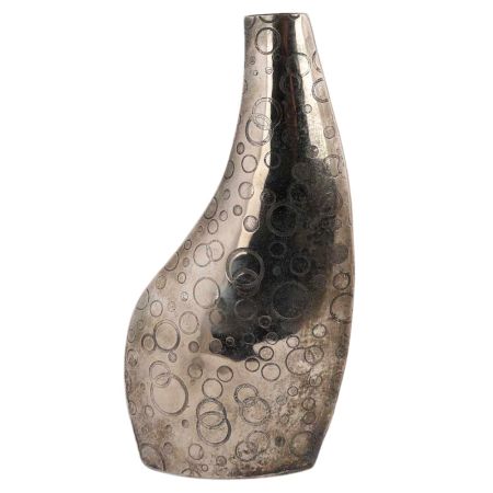 Brass Polka Dot Engraved Asymmetrical Vase
