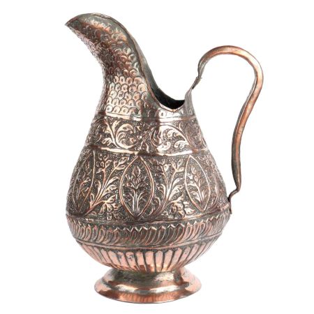 Copper Jug With Islamic Carved Floral Design