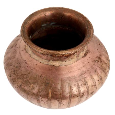 Copper Fluted Design Holy Water Pot