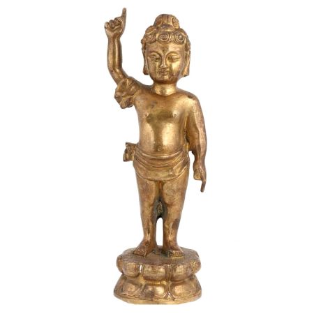 Brass Standing Buddha Statue For Gifting