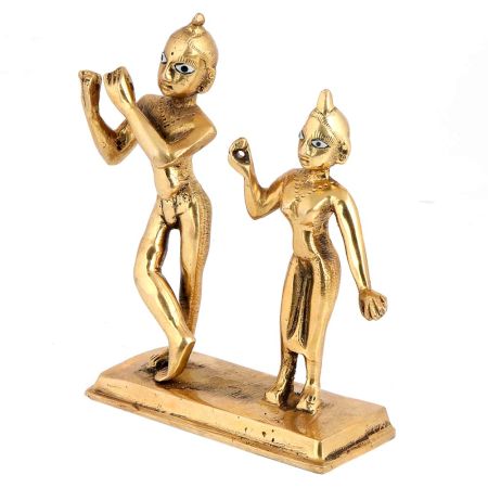 Pure Brass Radha Krishan Statue Murti