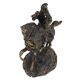 Brass Soilder Statue Riding Horse and Blowing Trumpet