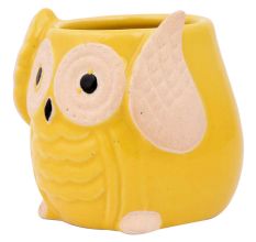 Cute Yellow Owl Ceramic Pot Planter