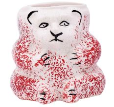 White And Red And Black Pattern Panda Ceramic Pot