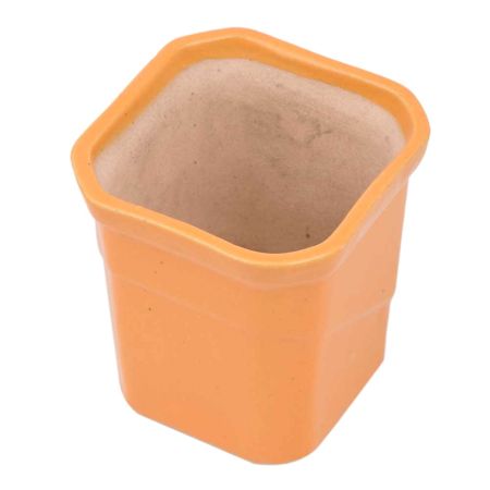 Handmade Orange Color Ceramic Pot