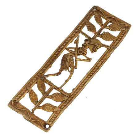 Ravishing Brass Metal Lone Hunter In Jungle Artwork