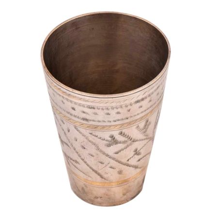 Brass Leaf Design Band Punjabi Lassi Glass
