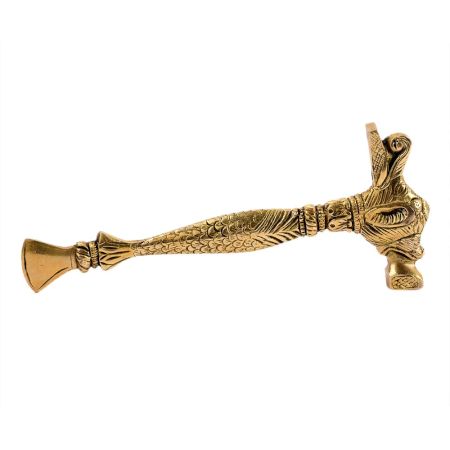 Brass Ornate Hand Carved Elephant Head Hammer Or Paper weight