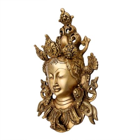 Handmade Tara Buddha Golden Face Brass Wall Hanging