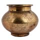 Brass Water Pot Engraved God Image And Floral Border