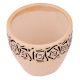 Beige Ceramic Pot With Hand painted Black Abstract Design
