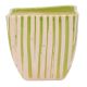 Hand painted Green Stripe Design Pot For Interior Design
