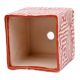 Red And White Maize Square Ceramic Pot Planter