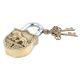 Tiger Engraved Design Brass Padlock Door Lock  With 2 Keys