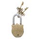 Brass Padlock Solider Face Design With 2 Decorative Keys