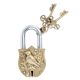 Lovely Bird Figurine Design Brass Padlock With 2 Keys