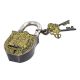Brass Padlock Ram Durbar With 2 Decorative Keys Painted With Yellow Color