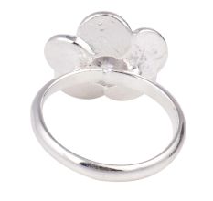 Silver Flower Design And Open Wrap Toe Ring