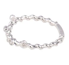 Silver Rope Design Toe Ring