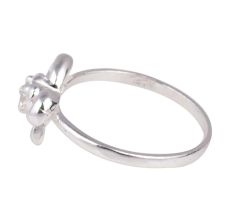 Silver Bow Design Toe Ring With Semi Precious Stone