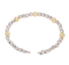 92.7 Sterling Silver and Gold Beads Stylish Adjustable Bracelet