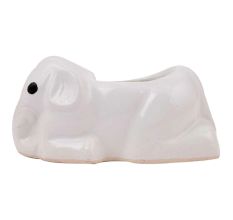 White Handmade Ceramic Elephant Shape Pot Or Planter