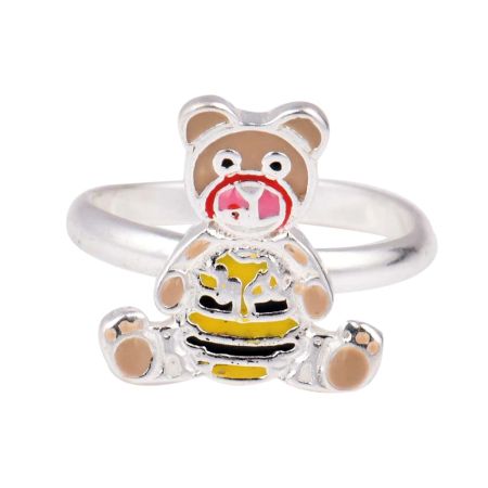 Children's Colorful Silver Bear Adjustable Toe Ring