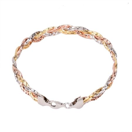 Stylish 92.5 Sterling Silver Gold Plated Bracelet