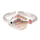 Hand Painted Silver Adjustable Toe Ring Baby Fish Children Kids Jewelry