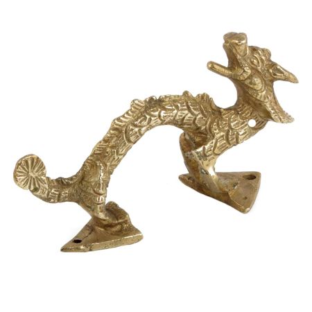 Handmade Golden Brass Carved Dragon Door Handle