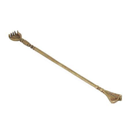 Handmade Golden Brass Back Scratcher Hand Shape With Cobra Head