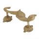 Handmade Golden Brass Door Handle Ornated Parrot Design