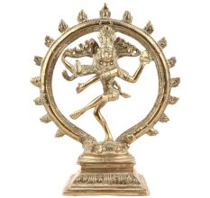 Handmade Golden Brass Lord Shiva Nataraja Statue