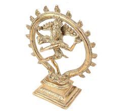 Handmade Golden Brass Lord Shiva Nataraja Statue
