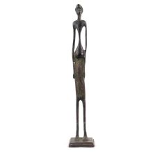 Handmade Oxidized Brass African Statue