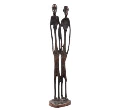 Handmade Black Brass Pair Of African Tall Slender Figurine