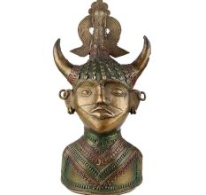 Handmade Multicolored Brass Naga Warrior Showpiece