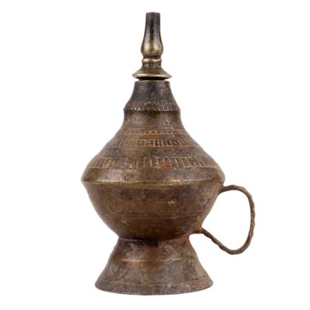 Handmade Antique Finish Brass Indian Kerosene Oil Lamp