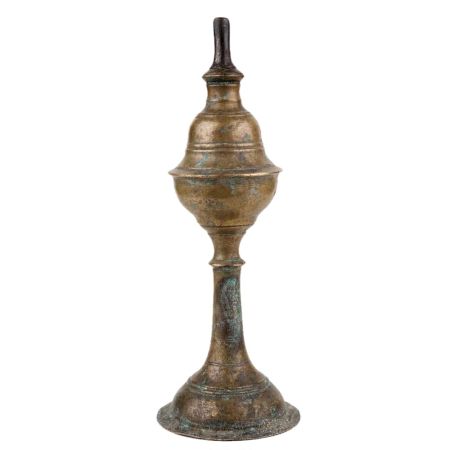 Handmade Dark Finish  Brass Oil Lamp Old Classic Design