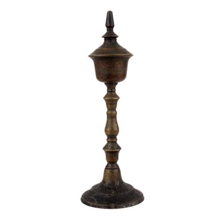 Hnadmade Tan Brass Kerosene Oil Lamp Traditional Light For Home