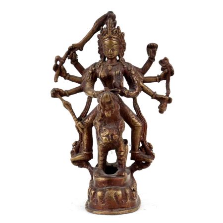 Handmade Copper Finish Brass Durga Devi Statue