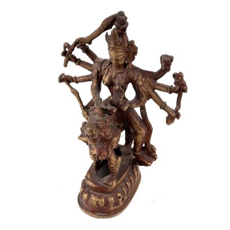 Handmade Copper Finish Brass Durga Devi Statue