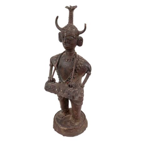 Handmade Stained Brass Cast Dhokra Figurines Of A Musician