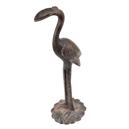 Handmade Rust Finish Brass Standing Bird Statue